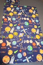 Space Themed Curtain Panels Set of 2 Planets Solar System Kids Room 58 x 37.5