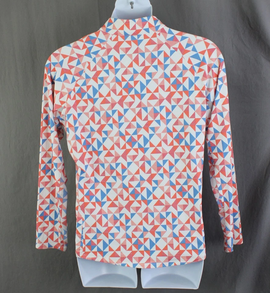 Top deportivo de golf para mujer Haley rojo azul estampado múltiple manga larga XL Foto 2 de 4