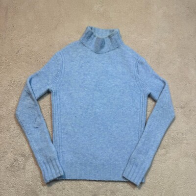 Point Sub Sweater Womens XXS Blue Turtleneck Merino Wool Alpaca Knit Pullover