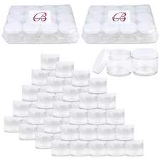384 Pieces 2Oz/60g/60ml HQ Acrylic Leak Proof Clear Container Jars w/White Lid