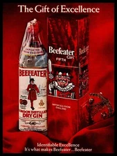 1970 Beefeater London Dry Gin Fifth Christmas Gift Wrapped Box Vintage Print Ad