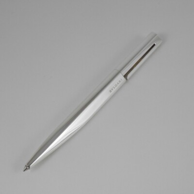 BVLGARI ECCENTRIC Silver Plated Short Ballpoint Pen with Case FREE
