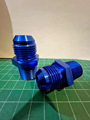 Straight -10AN Flare Male to 1/2''NPT Pipe Adapter Fitting 10 AN Anodized Blue