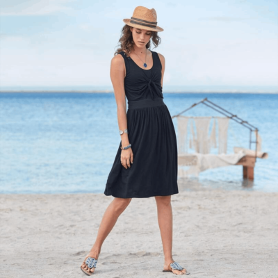 Sundance Womens Black Tie Front Lined Sleeveless Beach Midi Dress Size  Medium | eBay