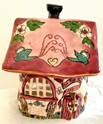 Blue Sky Clayworks ''Tea for Two Cafe''  Heather Goldminc 2002 Tea Light no tile