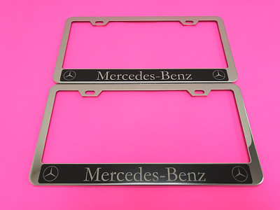 2x MB HALOstyle STAINLESS Steel License Plate Frame w/screw