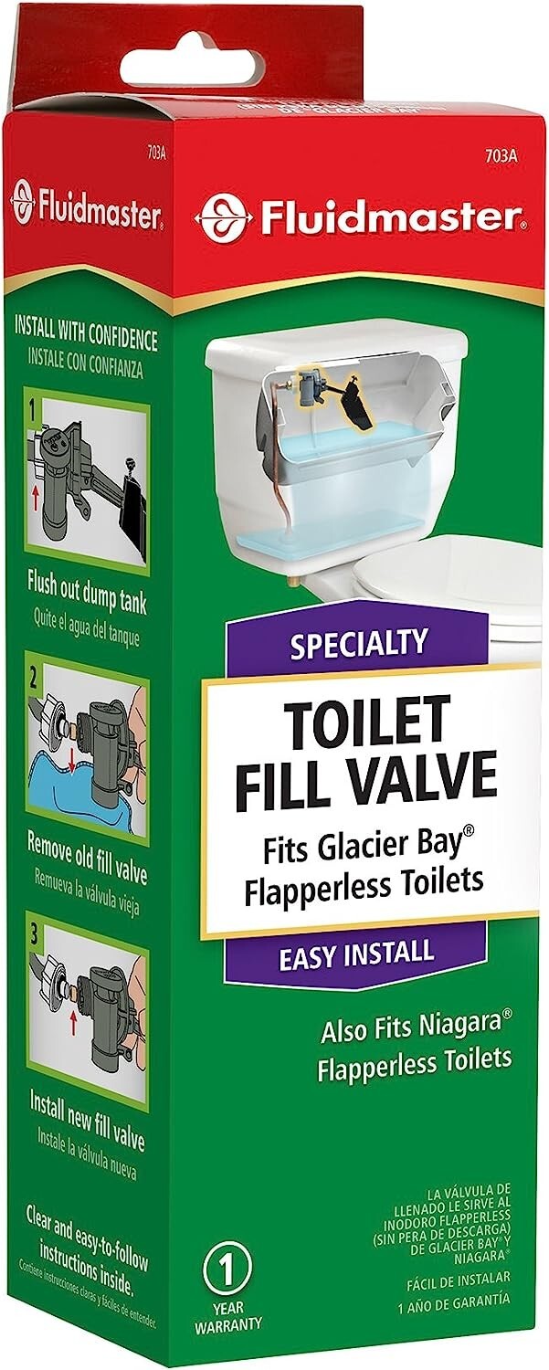 FLUIDMASTER 703A5B Replacement Fill Valve Glacier Bay Niagara Flapperless Toilet