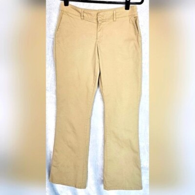 Dickies Women's Slim Chino Boot Cut Tan Pants Size 8 Long