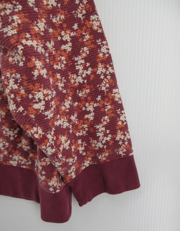 Suéter Lands End Mujer 2X Plus Rojo Pullover Térmico Gofre Floral Cuello Redondo Foto 3 de 4