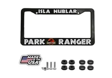 Isla Nublar Park Ranger Jurassic Park T Rex Raptor Dinosaur License Plate Frame