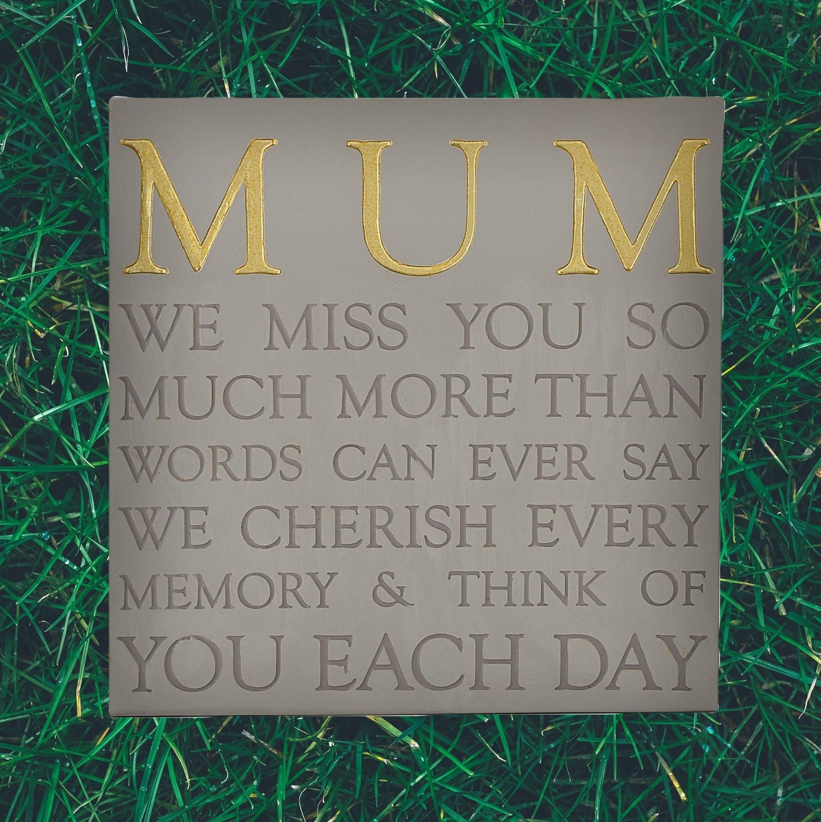 Mum Graveside Square Memorial Plaque, Grave Ornament, Bereavement, Tribute, Gift