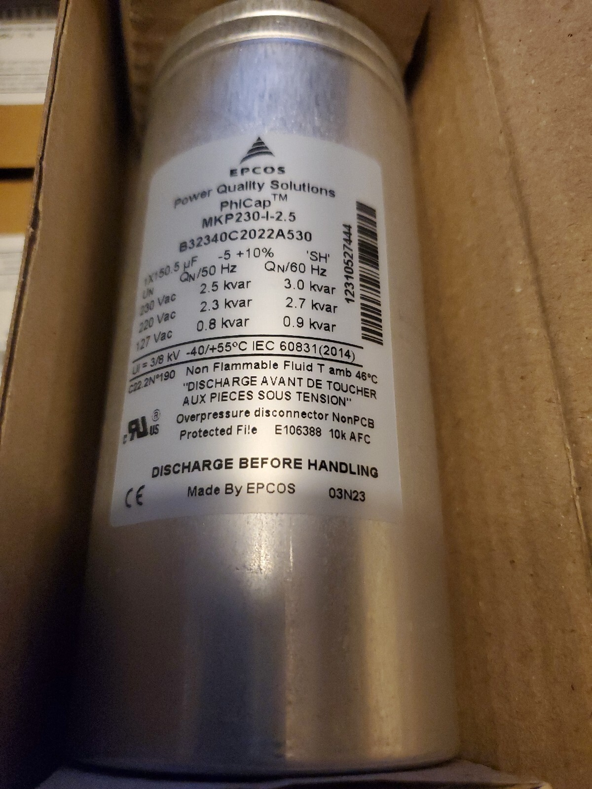  EPCOS / PHICAP MKP230-I-2.5 B32340C2022A530 150,5 uF Capacitor 