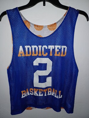 Addicted Men's Reversible Sleeveless Tank Top Mesh Small Blue