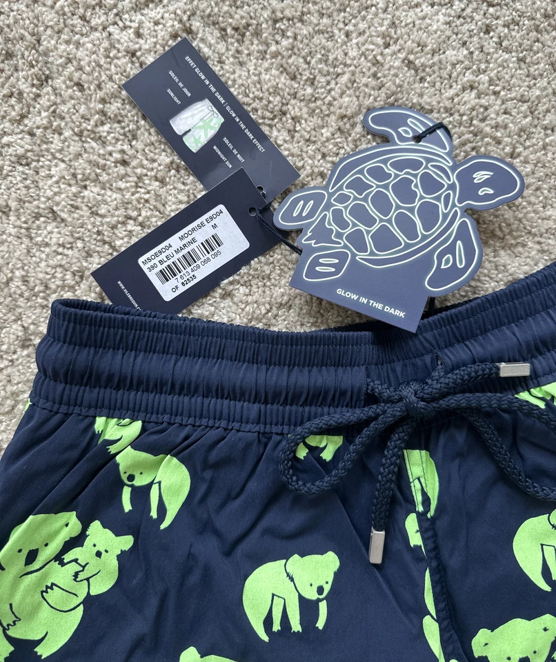 NWT VILEBREQUIN Swim Trunks MOORISE - GLOW IN THE DARK - MEN - M - BLUE - MEDIUM - Image 3 of 4