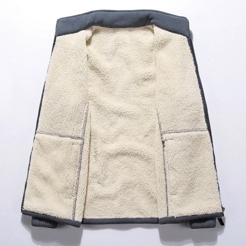 Mens Thick Fleece Jackets Men Outwear Sportswear Wool Liner Warm Jackets Coats - Picture 4 of 26