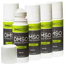 DMSO Roll-on Lavender Scented: 3oz. 99.995 Pure Soothe Aches, Relaxes 5 pack 