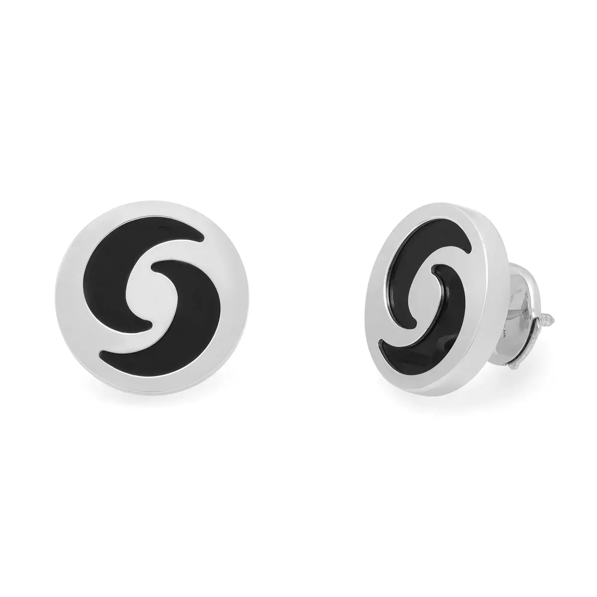 Bvlgari stud earrings black onyx cheap