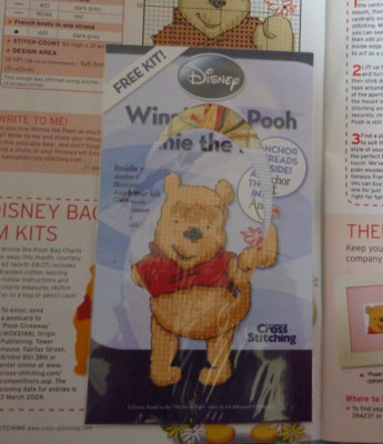 Neu kleines Winnie Puuh Kreuzstich-Set Aida Faden Nadelhalterung