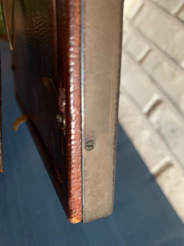 Art Deco Bronze Bound Portrait Picture Photo Frame Scottish Clan Badge Top c1947 - Picture 8 of 23