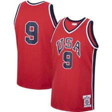 USA Basketball Michael Jordan #9 Mitchell & Ness Red 1984 NBA Authentic Jersey