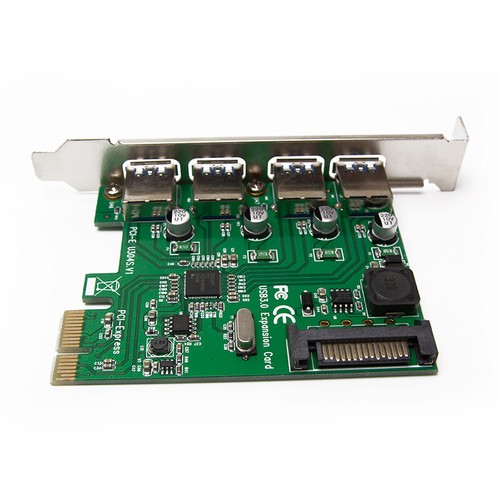 4 USB 3.0 Port SuperSpeed PCI Express Controller Card Adapter 15-pin SATA Power - 第 3/6 張圖片