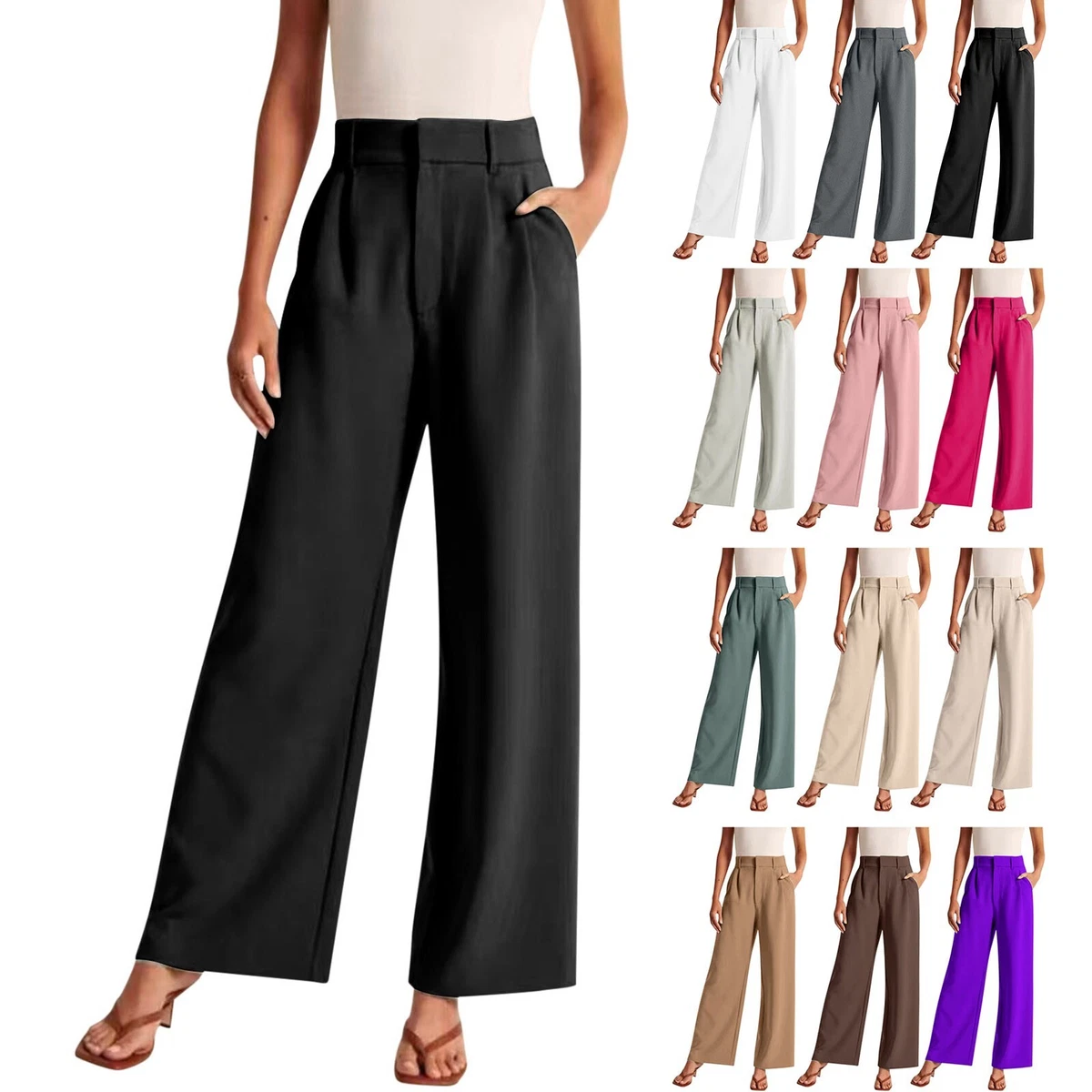 HARTPOR Women's Yoga Dress Pants Stretchy for Work Office Slacks for  Business Casual Pants Petite/Regular with Pockets 31