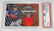 RARE JOSE MIRANDA /299 BLACK GENERATION NOW ROOKIE CARD 2022 TOPPS UPDATE PSA 9