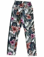 Evolution and Creation Floral Print High Waist Crop Leggings Yoga Pants Sz S