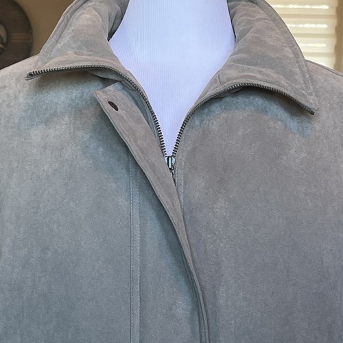 Bromley Sport Real Down Coat Women’s Medium Taupe Faux Suede Quilted Insulated - Picture 2 of 13