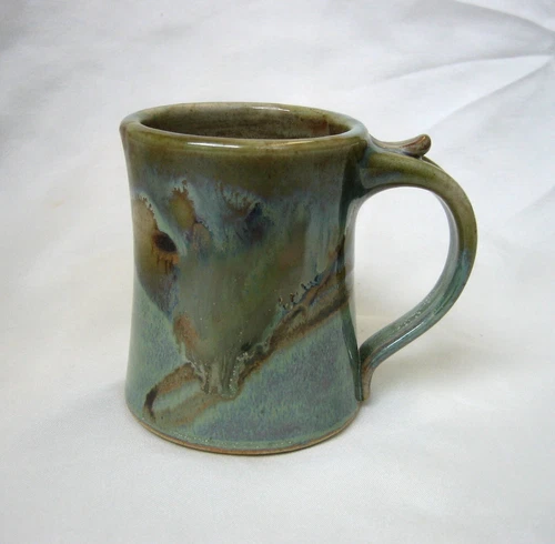 Vintage Homestead Studio Pottery Mug with Drippy Glaze ~ Signed