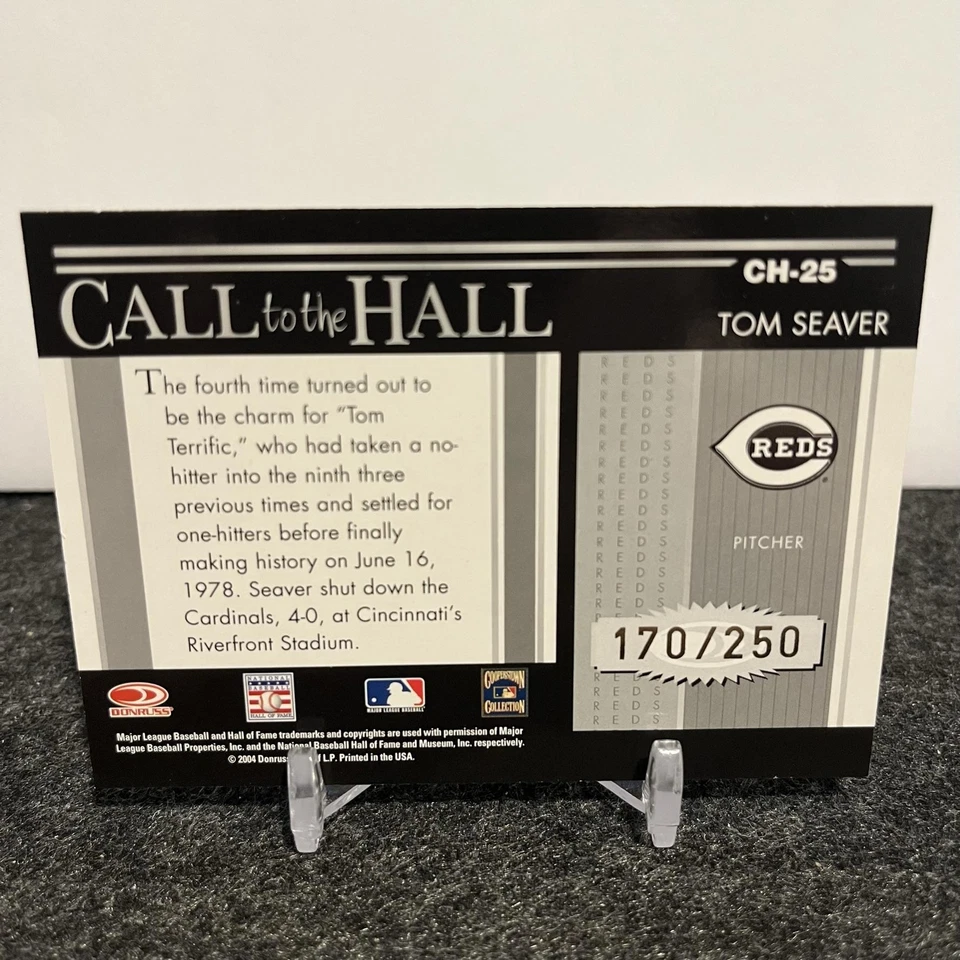 2004 Donruss Timelines Tom Seaver CH-25 Call to the Hall #/250 Cincinnati Reds - Image 2 of 2