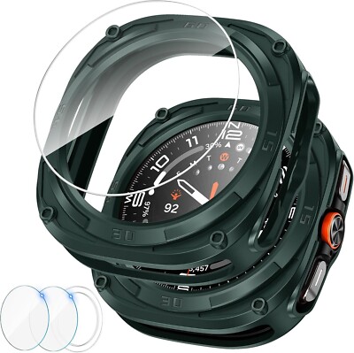 Case for Samsung Galaxy Watch 7 Ultra 47mm Soft Bumper Rugged Face Accessories