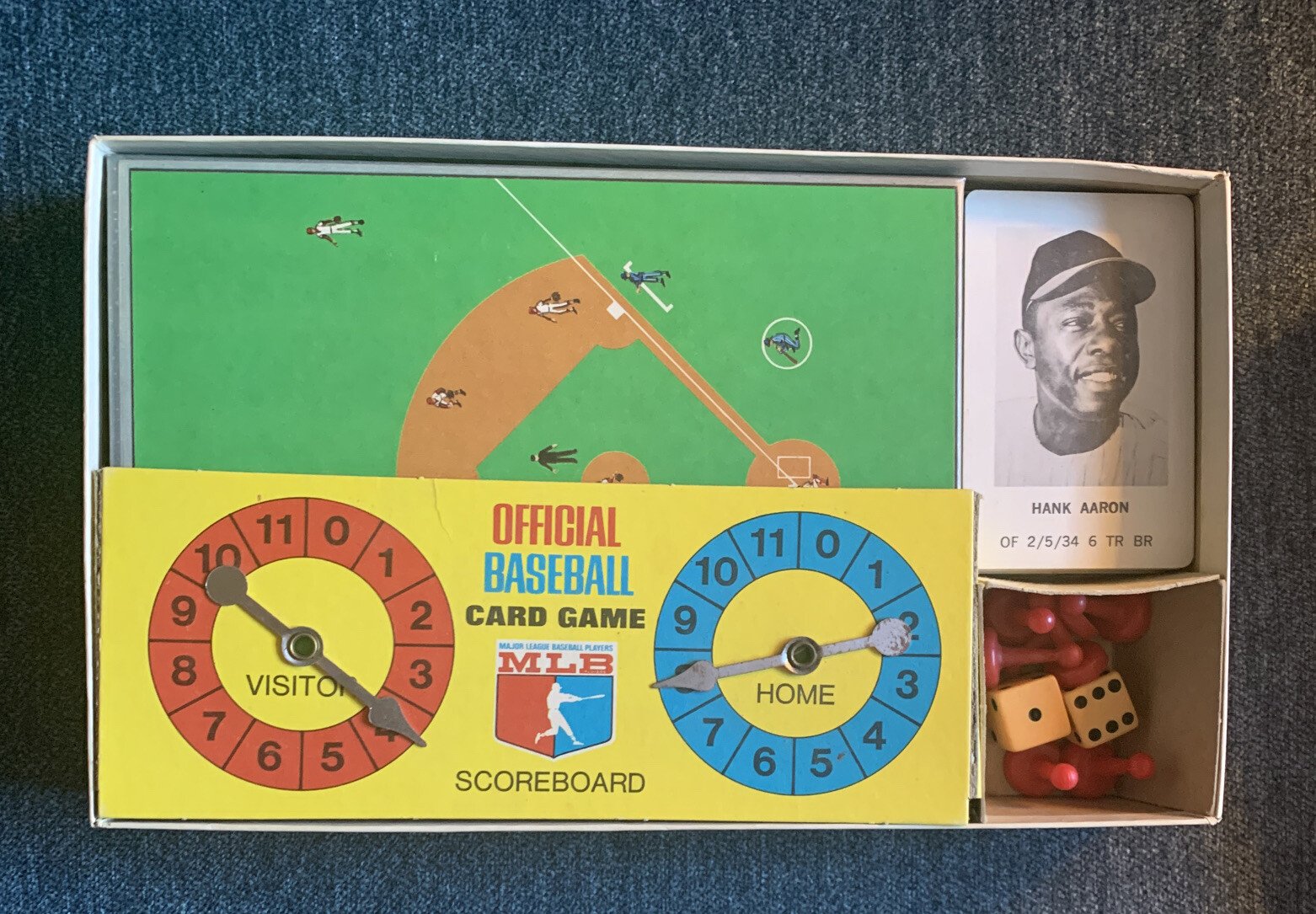 1970 Official Baseball Card Game Milton Bradley Aaron, Mays, Clemente