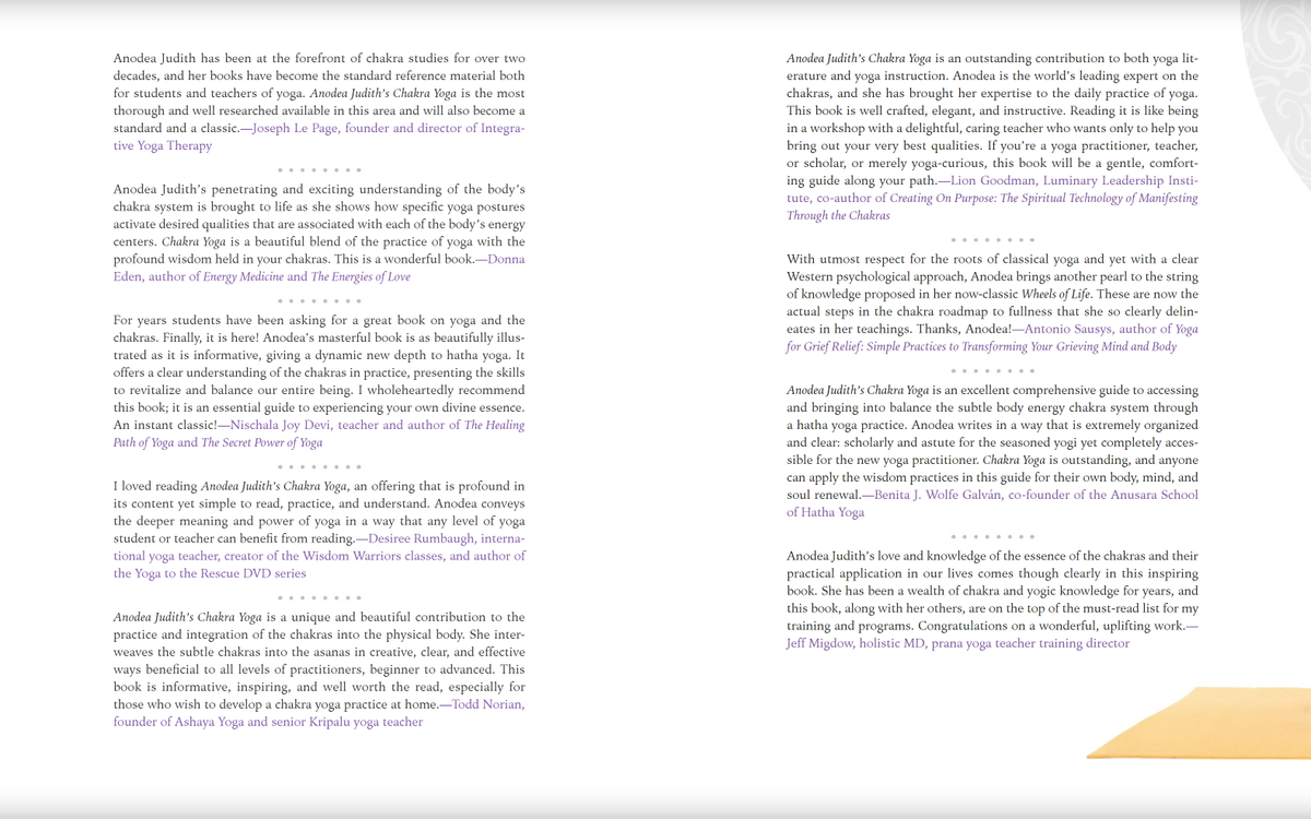 CHAKRA YOGA ANODEA JUDITH PHD AWAKEN THE SUBTLE BODY CONNECT BOOK 