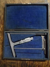 VINTAGE GEO SCHERR DEPTH MICROMETER GAUGE - COMPLETE WITH 3 RODS