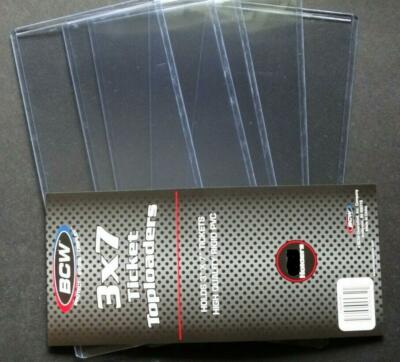 5 Loose BCW 3X7 Top Loader Holder Tickets and Stub Holders 