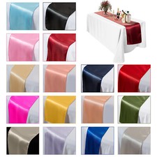 11"x108" Satin Table Runners Wedding Dinning Table Decoration for Banquet Party