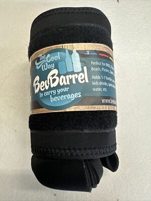 Bevbarrel Black Beverage Holder Tailgate Bachelor Party Holds Cans/Beer Bottles