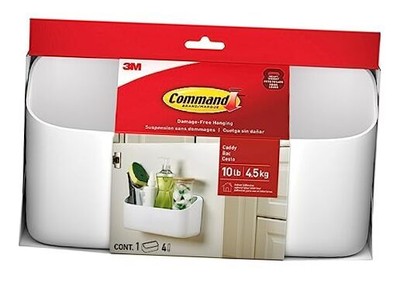 Command 10 Lb Large Organizing Caddy with 4 Command Strips, 9.91'' x 3.38'' x 