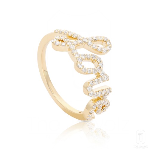14K Gold 0.40 CT VS/F-G Diamond Love Ring Anniversary Wedding - For Valentine's - Picture 7 of 10