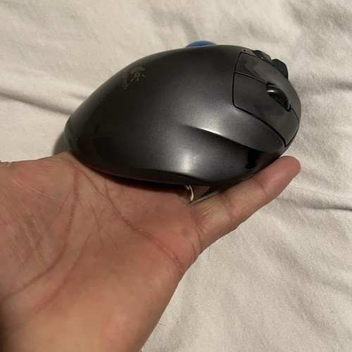 Logitech M570 Wireless Trackball Gray Mouse with Receiver Dongle Nano Works - Picture 3 of 12