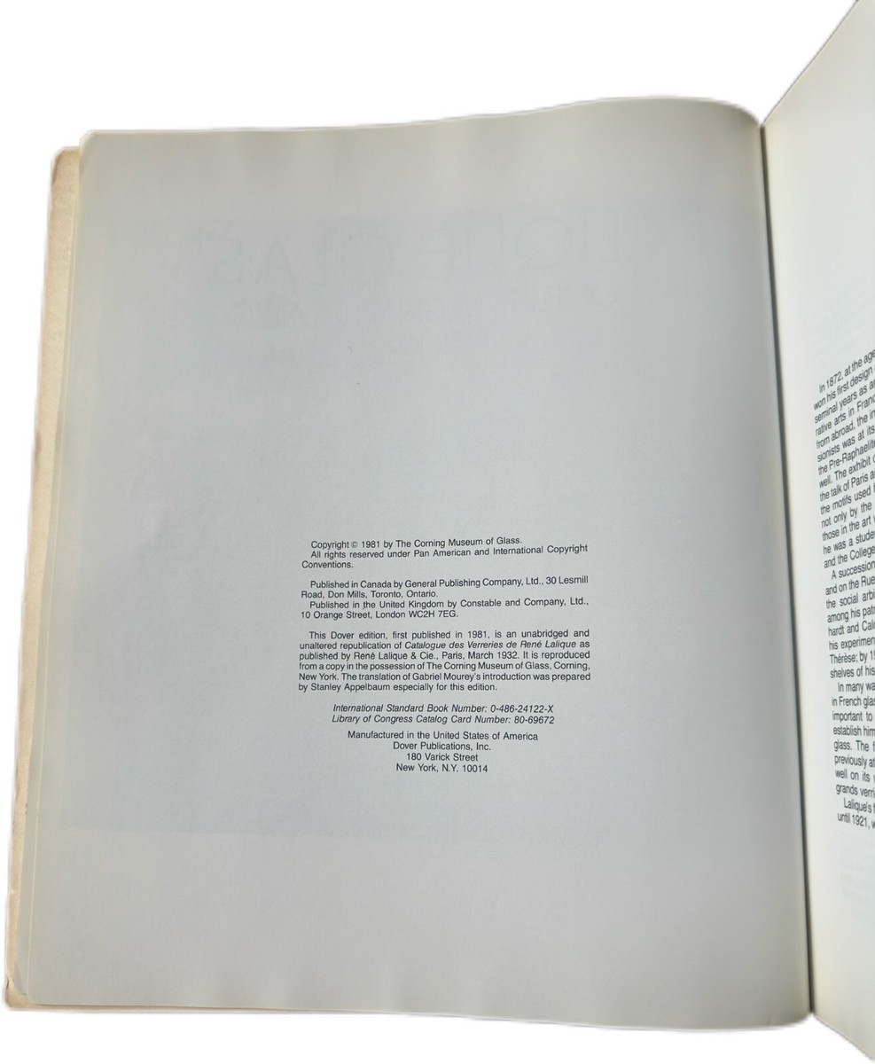 Lalique Glass The Complete Catalogue for 1932 Paperback September