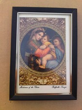 Madonna na krześle - Obraz Matki Bożej - Druk artystyczny za szkłem - (KR158)