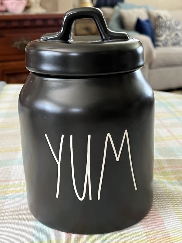 Rae Dunn Black YUM Canister Small Farmhouse Kitchen Decor By Magenta