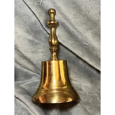 Vintage Solid Brass Bell India Tall HandcraftedDecorative Altar Dinner Bell