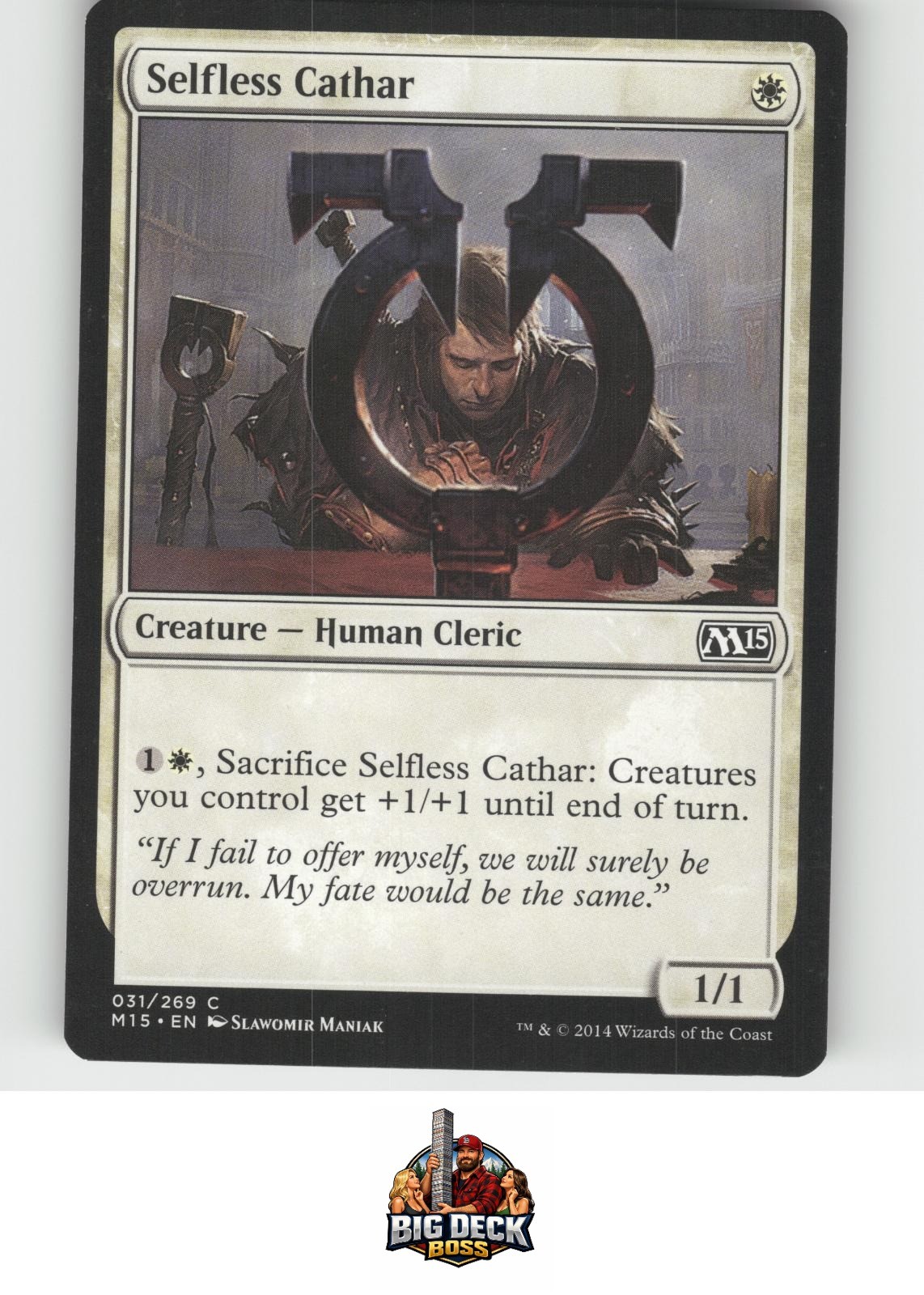 Selfless Cathar Magic 2015 (M15) Common 31 MTG Moderately Played