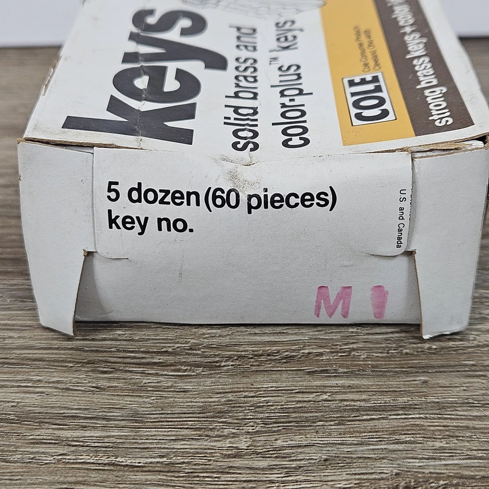 Vtg Cole M1 Solid Brass Key Blank NOS FULL CASE Of 60 ~ NEW 5 Dozen - Image 3 of 4