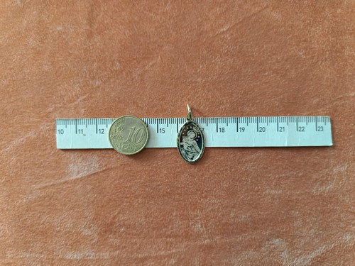 CIONDOLO MEDAGLIA MADONNA DI POMPEI IN ORO GIALLO 18 Kt 750 (3211) - Foto 5 di 9