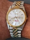 Men's Seiko Day Date Quartz Watch. New Battery. Jubilee Bracelet! 7N43-8111
