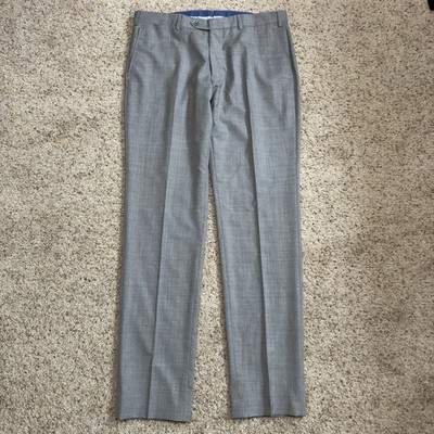 Massimo Dutti Dress Pant Men Size 34x33 Super 120's Wool Trousers Suit Portugal
